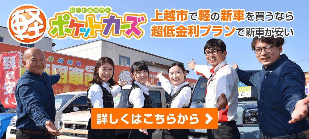 ポケットカーズ上越店の超低金利プラン